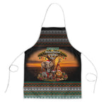 African Safari Animals Christmas Apron Savannah Wildlife Festive Holiday Tribal Pattern