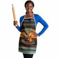 African Safari Animals Christmas Apron Savannah Wildlife Festive Holiday Tribal Pattern