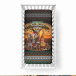 African Safari Animals Christmas Baby Bed Cover Savannah Wildlife Festive Holiday Tribal Pattern