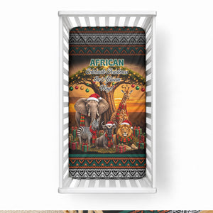 African Safari Animals Christmas Baby Bed Cover Savannah Wildlife Festive Holiday Tribal Pattern