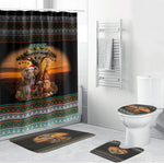 African Safari Animals Christmas Bathroom Set Savannah Wildlife Festive Holiday Tribal Pattern