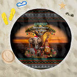 African Safari Animals Christmas Beach Blanket Savannah Wildlife Festive Holiday Tribal Pattern