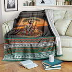 African Safari Animals Christmas Blanket Savannah Wildlife Festive Holiday Tribal Pattern
