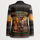 African Safari Animals Christmas Blazer Savannah Wildlife Festive Holiday Tribal Pattern