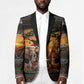 African Safari Animals Christmas Blazer Savannah Wildlife Festive Holiday Tribal Pattern
