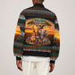 African Safari Animals Christmas Bomber Jacket Savannah Wildlife Festive Holiday Tribal Pattern
