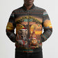 African Safari Animals Christmas Bomber Puffer Jacket Savannah Wildlife Festive Holiday Tribal Pattern