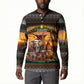 African Safari Animals Christmas Button Sweatshirt Savannah Wildlife Festive Holiday Tribal Pattern