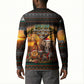 African Safari Animals Christmas Button Sweatshirt Savannah Wildlife Festive Holiday Tribal Pattern