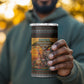 African Safari Animals Christmas 4 in 1 Can Cooler Tumbler Savannah Wildlife Festive Holiday Tribal Pattern