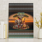 African Safari Animals Christmas Canvas Wall Art Savannah Wildlife Festive Holiday Tribal Pattern