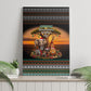 African Safari Animals Christmas Canvas Wall Art Savannah Wildlife Festive Holiday Tribal Pattern