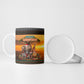 African Safari Animals Christmas Ceramic Mug Savannah Wildlife Festive Holiday Tribal Pattern