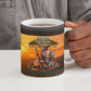 African Safari Animals Christmas Ceramic Mug Savannah Wildlife Festive Holiday Tribal Pattern