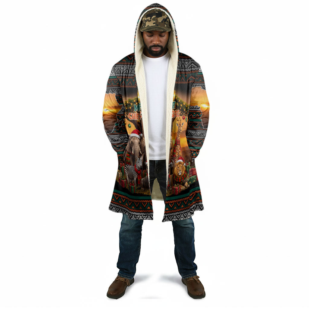 African Safari Animals Christmas Cloak Savannah Wildlife Festive Holiday Tribal Pattern