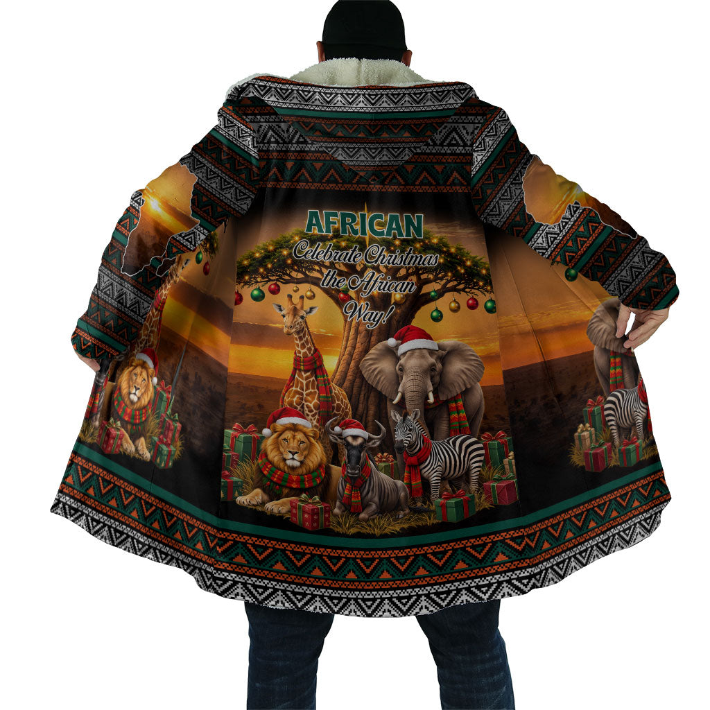 African Safari Animals Christmas Cloak Savannah Wildlife Festive Holiday Tribal Pattern