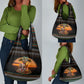 African Safari Animals Christmas Grocery Bag Savannah Wildlife Festive Holiday Tribal Pattern