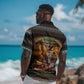 African Safari Animals Christmas Hawaiian Shirt Savannah Wildlife Festive Holiday Tribal Pattern