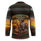 African Safari Animals Christmas Hockey Jersey Savannah Wildlife Festive Holiday Tribal Pattern