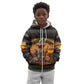 African Safari Animals Christmas Kid Hoodie Savannah Wildlife Festive Holiday Tribal Pattern