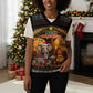 African Safari Animals Christmas Knitted V-Neck Vest Savannah Wildlife Festive Holiday Tribal Pattern