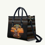 African Safari Animals Christmas Leather Bag Savannah Wildlife Festive Holiday Tribal Pattern
