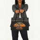 African Safari Animals Christmas Leather Bag Savannah Wildlife Festive Holiday Tribal Pattern