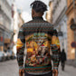 African Safari Animals Christmas Long Sleeve Button Shirt Savannah Wildlife Festive Holiday Tribal Pattern