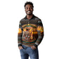 African Safari Animals Christmas Long Sleeve Polo Shirt Savannah Wildlife Festive Holiday Tribal Pattern