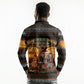 African Safari Animals Christmas Long Sleeve Polo Shirt Savannah Wildlife Festive Holiday Tribal Pattern