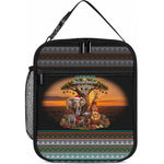 African Safari Animals Christmas Lunch Bag Savannah Wildlife Festive Holiday Tribal Pattern