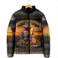 African Safari Animals Christmas Padded Jacket Savannah Wildlife Festive Holiday Tribal Pattern