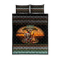 African Safari Animals Christmas Quilt Bed Set Savannah Wildlife Festive Holiday Tribal Pattern