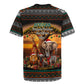 African Safari Animals Christmas Rugby Jersey Savannah Wildlife Festive Holiday Tribal Pattern