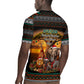 African Safari Animals Christmas Rugby Jersey Savannah Wildlife Festive Holiday Tribal Pattern