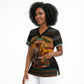 African Safari Animals Christmas Scrub Top Savannah Wildlife Festive Holiday Tribal Pattern