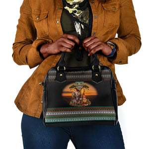 African Safari Animals Christmas Shoulder Handbag Savannah Wildlife Festive Holiday Tribal Pattern