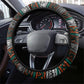 African Safari Animals Christmas Steering Wheel Cover Savannah Wildlife Festive Holiday Tribal Pattern