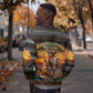 African Safari Animals Christmas Sweatshirt Savannah Wildlife Festive Holiday Tribal Pattern