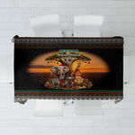 African Safari Animals Christmas Tablecloth Savannah Wildlife Festive Holiday Tribal Pattern