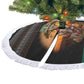 African Safari Animals Christmas Tree Skirt Savannah Wildlife Festive Holiday Tribal Pattern