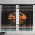 African Safari Animals Christmas Window Curtain Savannah Wildlife Festive Holiday Tribal Pattern