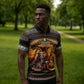 African Safari Animals Christmas Zipper Polo Shirt Savannah Wildlife Festive Holiday Tribal Pattern