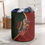 African Safari Animals Christmas Sleigh Laundry Basket Festive Wildlife Tribal Pattern Santa Sleigh