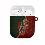 African Safari Animals Christmas Sleigh AirPods Case Festive Wildlife Tribal Pattern Santa Sleigh