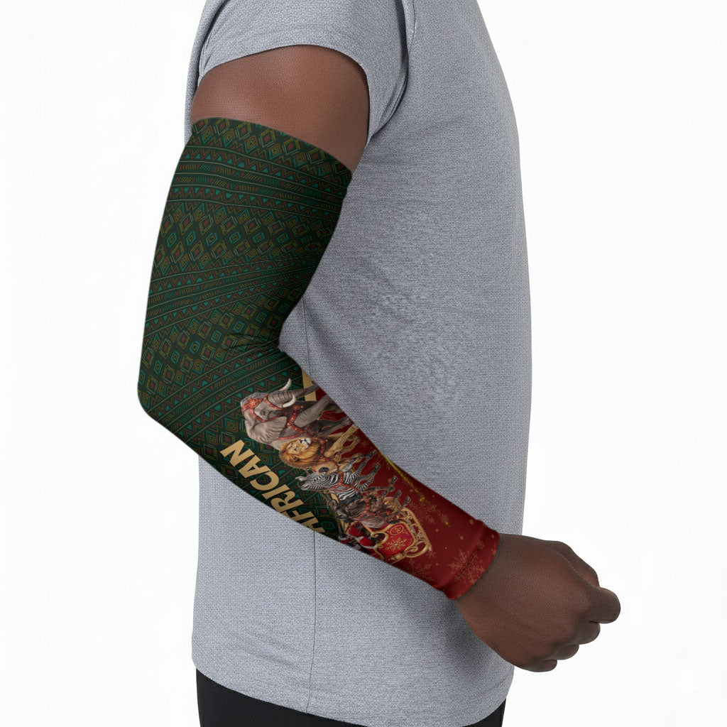 African Safari Animals Christmas Sleigh Arm Sleeves Festive Wildlife Tribal Pattern Santa Sleigh