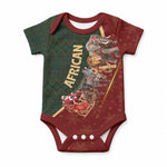 African Safari Animals Christmas Sleigh Baby Onesie Festive Wildlife Tribal Pattern Santa Sleigh