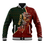 African Safari Animals Christmas Sleigh Baseball Jacket Festive Wildlife Tribal Pattern Santa Sleigh