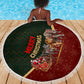 African Safari Animals Christmas Sleigh Beach Blanket Festive Wildlife Tribal Pattern Santa Sleigh