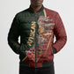 African Safari Animals Christmas Sleigh Bomber Puffer Jacket Festive Wildlife Tribal Pattern Santa Sleigh